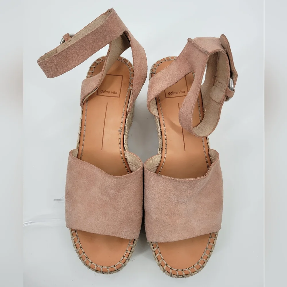 Dolce Vita Suede Leather Wedge Sandal Espadrilles 8.5